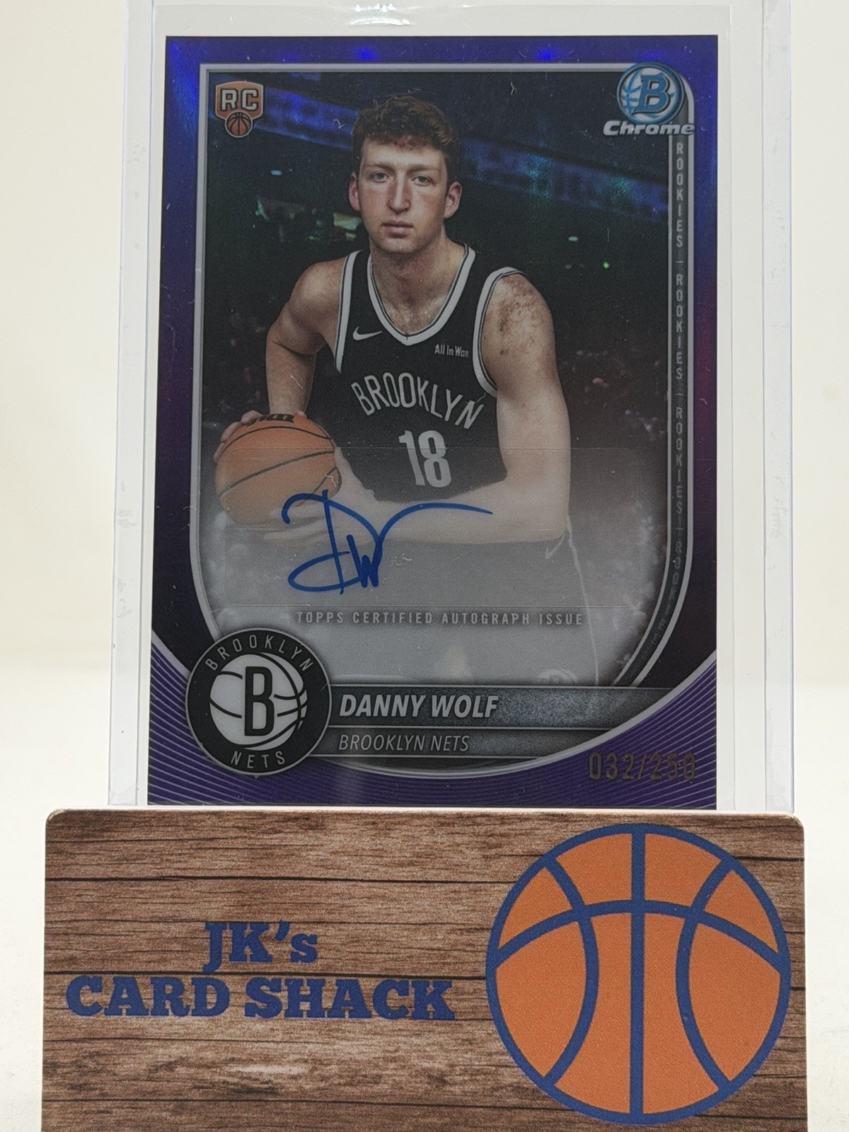 2025-26 Bowman Chrome Danny Wolf Purple Refractor RC Auto /250 #BCA-DW