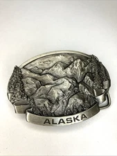 VTG 1978 Bergamot Brass Works Heavy Alaska Belt Buckle USA N-25