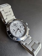 Cartier Pasha Chronograph Dive Watch on White Rubber Multi-Link Bracelet; Rare!