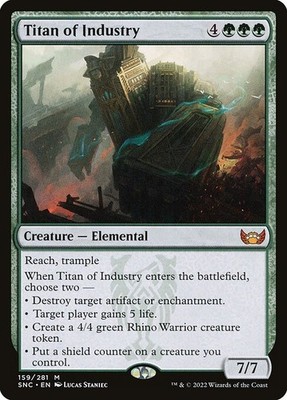Magic/MTG Titan of Industry SNC-159 Mythic Englisch Excellent Foil