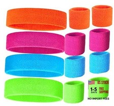80s Sweatband, Sports Headband and Wristbands, Sweat Bands Neon One Size
