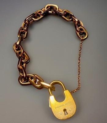 MICHAEL KORS Rose-Gold CityScapes Padlock Bracelet MKJ4629791