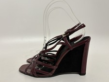 Vtg Prada Purple Patent Leather Strappy Heels 35.5