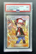 2019 Pokemon Sun & Moon #213/214 Unbroken Bonds Red's Challenge Holo PSA MINT 9 on eBay
