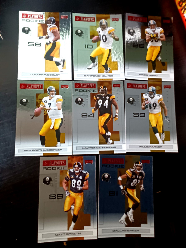 2007 Playoffs Football cards 8 in lot 129/399 STEELERS Big Ben,Ward,Parker ect.
