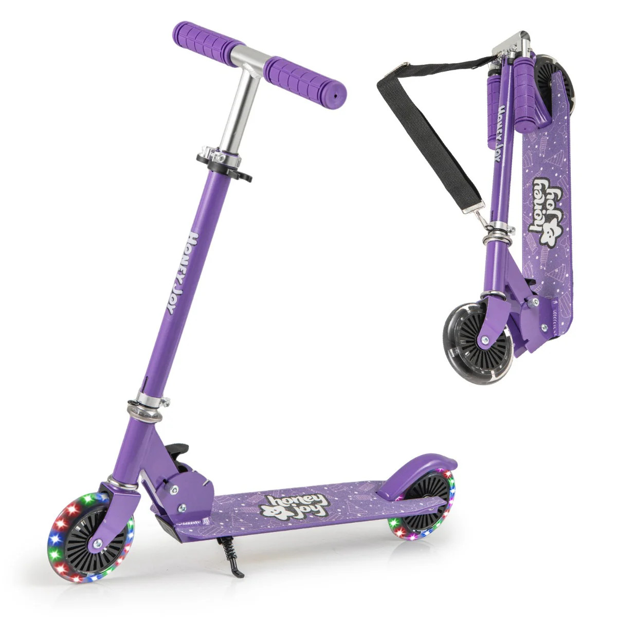 Trottinette pliable enfants évolutive et légère avec roues lumineuses pour le sport