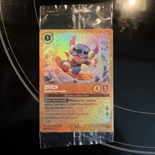 Disney Lorcana Stitch Carefree Snowboarder 42/P3 Glimmer Foil Sealed Promo A 