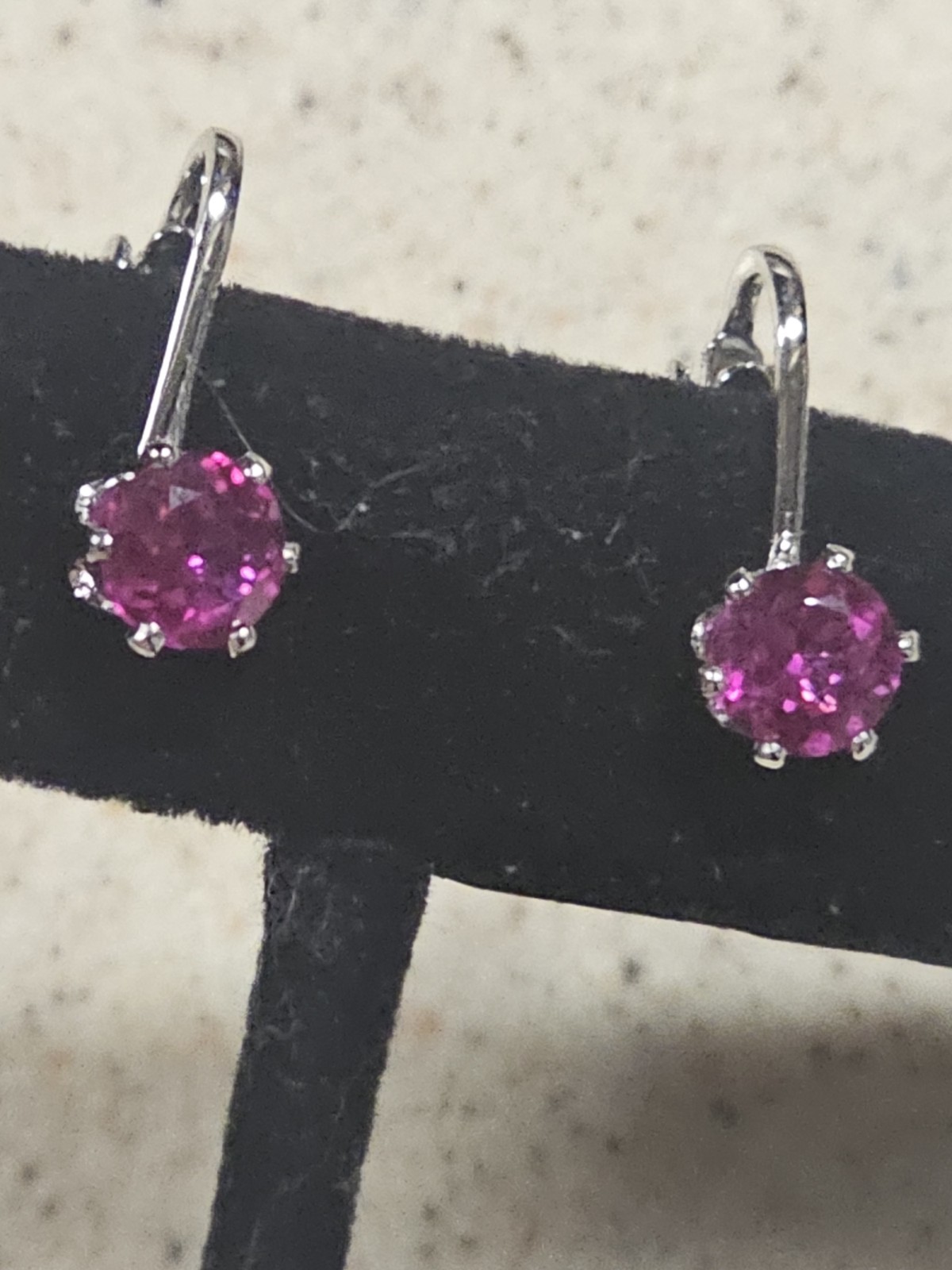 Sterling Silver Clip On Simulated Ruby Earrings - image 5