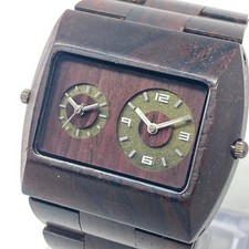 Orologio WeWood Uomo 48mm Legno Marrone Doppio Tempo Quadrante Giove Nuova Batteria 7"