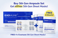 Skinphilia EXOMUNE Espícula Exosoma Ampolla Set 5ta Generación + Paquete de 4 Mascarillas Exomune