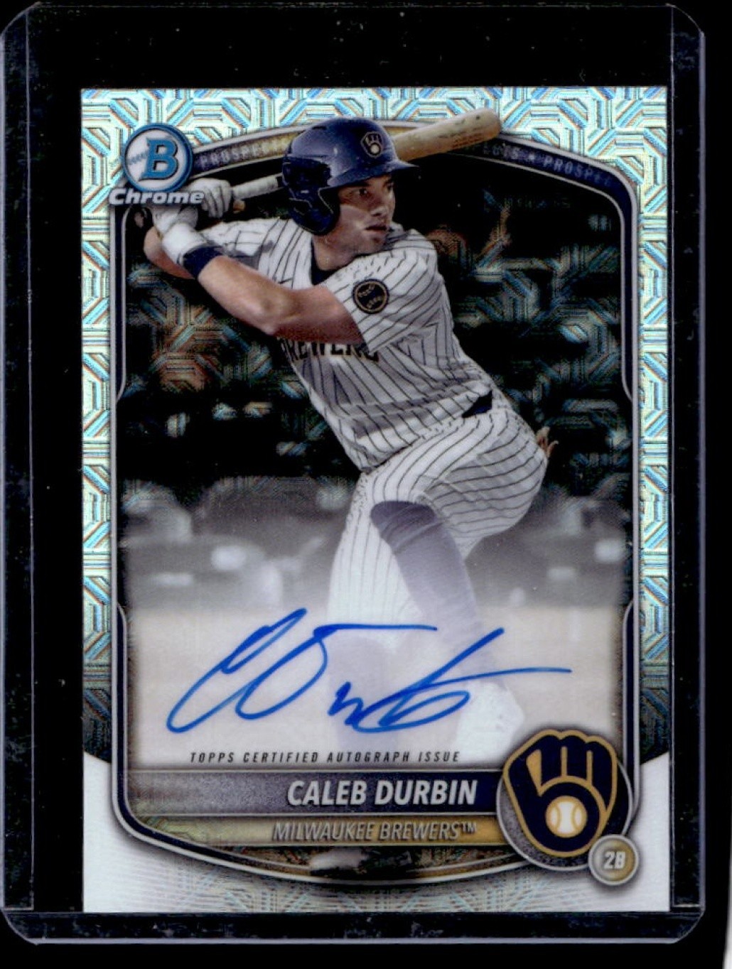 2025 Bowman Caleb Durbin Chrome Prospect Auto Mega Box Refractor #BMA-CDU