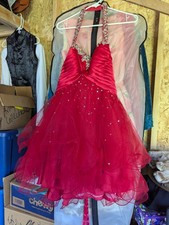 Mori Lee by Madeline Gardner Red Beaded Formal Dress Prom