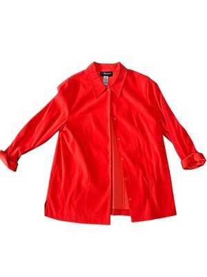 Sag Harbor Redish Orange  Lightweight Mid-Length Jacket Long Sleeve Women 16