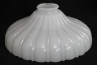 ANTIQUE RIBBED MILK GLASS UMBRELLA LIGHT LAMP SHADE (4"H X 9"W)  w/2-1/4" FITTER