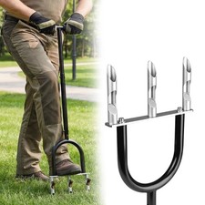 Manual Lawn Aerator Tool, Hollow Tines Plug Lawn Core Aerator, Heavy Duty Han...