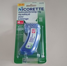 Nicorette Mini Lozenge 4mg Mint 20 Count Nicotine Polacrilex Stop Smoking Aid