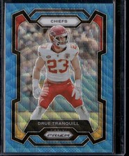 2023 Panini Prizm Drue Tranquill Blue Wave Prizm /199 #156 Kansas City Chiefs