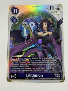 lilithmon digimon card game - EX-07: Extra Booster Digimon Liberator ALT Lilithmon Super Rare Alternative Art Mint Digimon Card Lvl Digimon Trading Card Game Dimensional