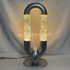 Vintage Link'd Double Glitter Motion Lava Lamp Clear W/ Silver Glitter -Rare