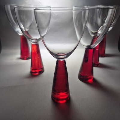 Vintage Artland Prescott Weingläser Set 6 rubinrote Stielkelche 250ml