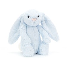 NWT Jellycat Bashful Blue Bunny Light Blue Polyester Toy 14in with Dust Bag