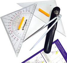 Set Squadrette E Compasso Nautici - Kit Carteggio Skipper - Corredo Il Frangente