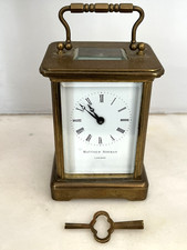 VINTAGE MATTHEW NORMAN TIMEPIECE CARRIAGE CLOCK IN WORKING ORDER WITH KEY