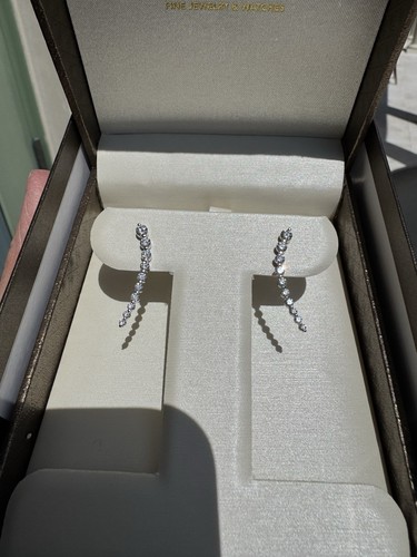 Diamond Earrings - 14 karat white gold and .91 total carat weight