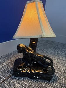 Vintage Ceramic Black Panther Lamp | eBay