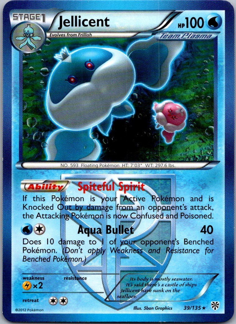 Jellicent (Team Plasma) Rare Plasma Storm 39/135 NM