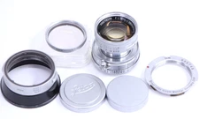 Leitz Summicron 5cm f2 Radioactive Yellow LTM 50mm Lens Leica 50/2 IROOA Hood !
