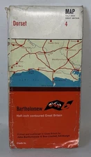 Bartholomew Half-inch Contoured Cloth Map - Dorset, Sheet 4 - 1962