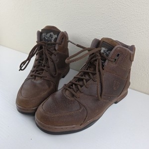 Roper Ladies 7.5 Horseshoe Athletic Brown Leather Work Riding Boot