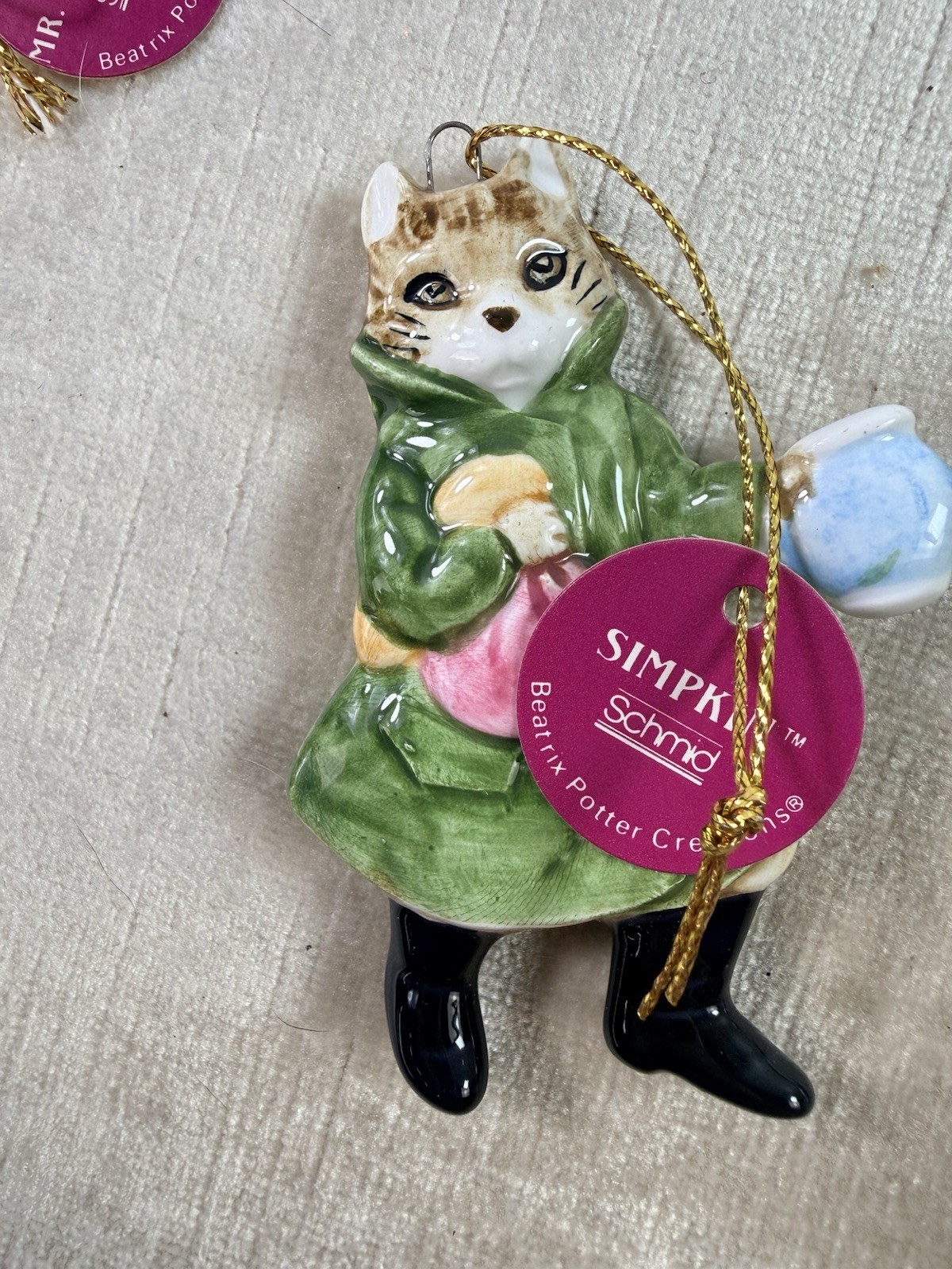 Vintage Schmid Porcelain Beatrix Potter Vintage Ornament Set Lot Of 11 1982-1987