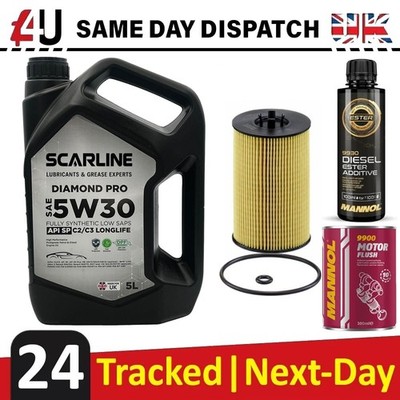 5W-30 5L ENGINE OIL & FILTER FOR VW CADDY GOLF SHARAN TIGUAN FLUSH ADDITIVE