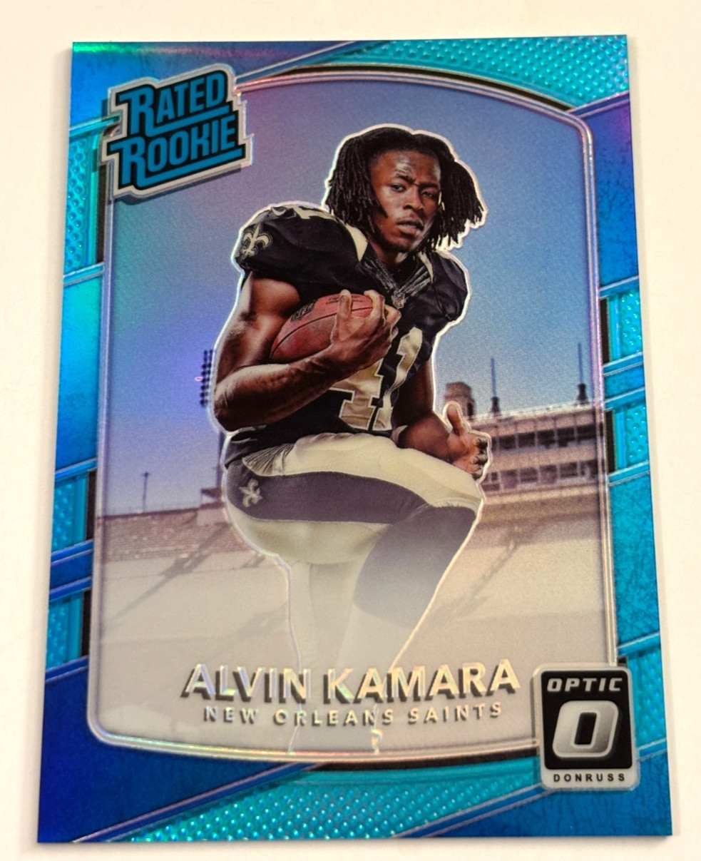Alvin Kamara 2017 Donruss Optic Rated Rookie Aqua Prizm RC Card /299