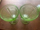 Vintage Footed Pedestal Dessert Cups Uranium Glass Sherbet Jeannette Lot 4 — photo 7