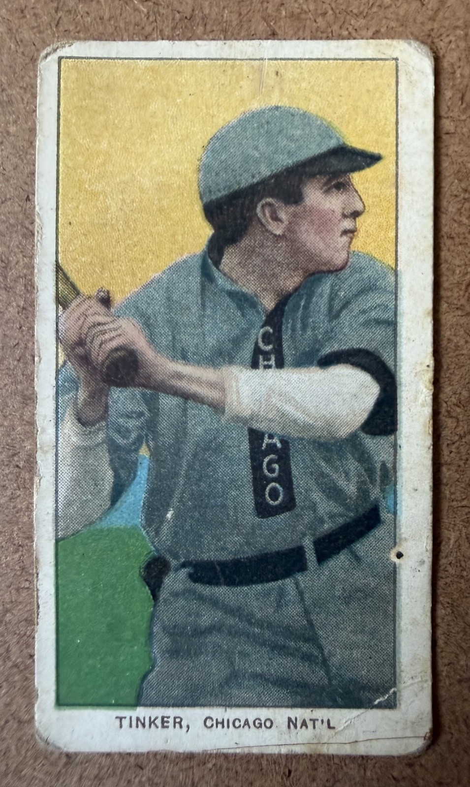 BASEBALL 1909-11 T206 Sweet Caporal Joe Tinker Bat Off Shoulder (Hall of Fame!)