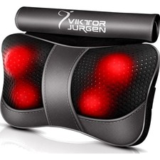 Back Massager Faux Leather 3D Shiatsu Heat Kneading Shoulder Neck Foot Relaxa...