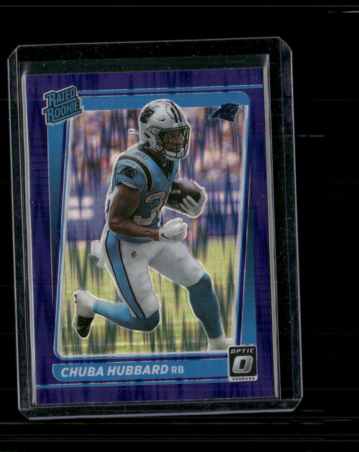 2021 Donruss Optic Purple Shock #225 Chuba Hubbard Carolina Panthers RC