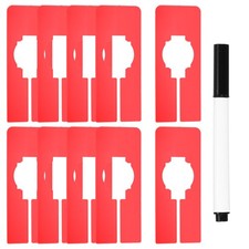 Clothes Dividers 10 Pack Rectangle with Marker Pen, Red