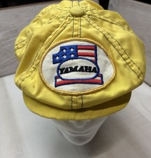 Vintage Yamaha Patch Newsboy MOTORCYCLE Advertising Flat Hat Cap Moto 70’s