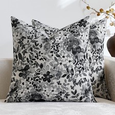 Vintage Floral Throw Pillow Covers 20x20 Pack of 2 Country Farmhouse Accents ...