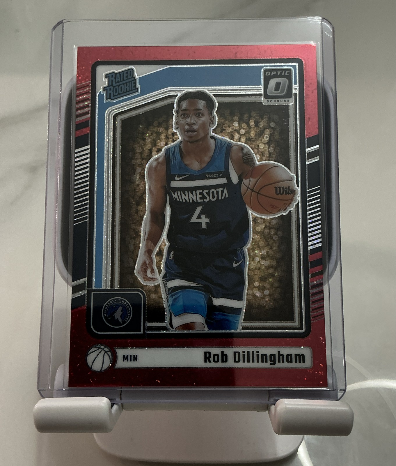 2024-25 Panini Donruss Optic - Rob Dillingham #259 Red Glitter Prizm /75 RC