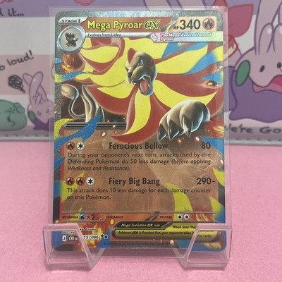 Pokémon Mega Pyroar EX 015/086 ME04: Chaos Rising NM Double Rare