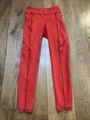 Dover Saddlery Horse Riding Sport Red Leggings Equestrian Breeches, Women's S