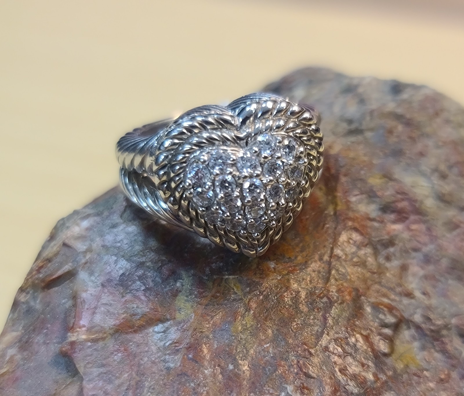 Judith Ripka Sterling 925 Solid Silver AAA Iced H… - image 1