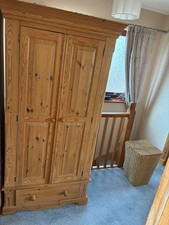 Country Pine Farmhouse Solid 2 Door 1 Drawer Wardrobe used excellent condition