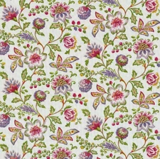 Mill Creek Floral Pink BERRY Cotton Drapery Upholstery Pillow Sewing Fabric BTY