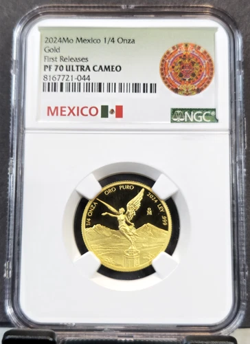 2024 MEXICO GOLD LIBERTAD 1/4 ONZA NGC PF 70 ULTRA CAMEO FIRST RELEASES  1/4 OZ